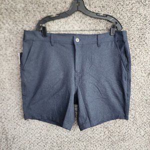 32 Degrees Cool Shorts Mens XL‎ Blue Flat Front Stretch Performance Pockets Zip